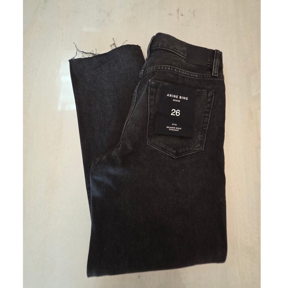 NWT Anine Bing Women's Denim SZ 26 Etta Relaxed Rigid Straight Jean